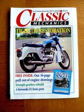 Classic Mechanics Magazine. No 21 Oct/Nov 1987 Tiger 110, Triumph, Kawasaki
