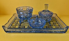Vintage Art Deco Blue Glass