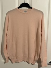 Women’s 100% Cashmere Jumper Made In Hawick Size XL/14 Pink
