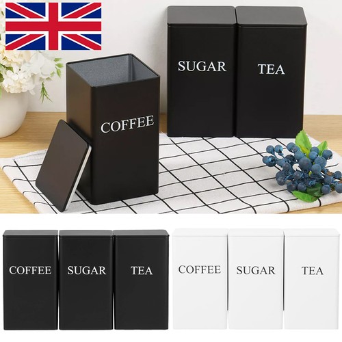 Tea sugar coffee canisters - sugar,
