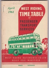 WEST RIDING BUS TIMETABLE BOOK