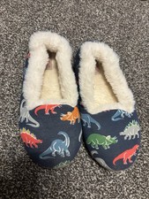 Cath kidston dinosaur boys slippers slide on size 2 junior