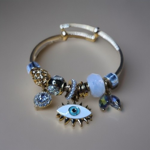 Evil eye charm beaded - evil, bangle