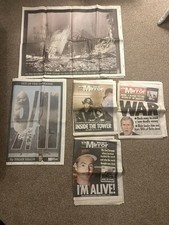 Original 9/11 Twin Towers War America Welsh Mirror Newspapers 2001 Bundle