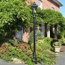 USED Ex-Display 2.7m Black Victorian Reclaimed Lamp Post & Lantern Set