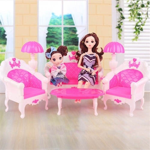 6pcs set plastic doll - 6pcs/set, house