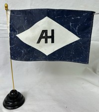 Vintage Alfred Holt, Blue Funnel Shipping Line Desk Flag Pole