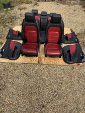 JAGUAR XE SEAT INTERIOR COMPLETE IN BLACK RED LEATHER FRONT/REAR/CARDS 2015-2019