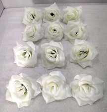 12 x Ivory Rose Flower Heads Joblot Artificial Wedding Craft Cake See Descript