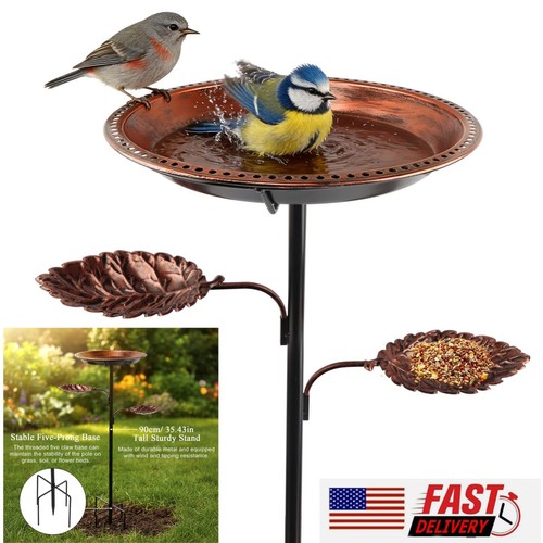 Tall metal bird bath - 35.43",