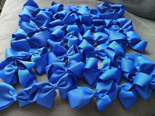 Blue hair bow - hair,