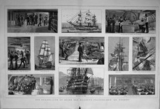 Old 1880 Sailors Queen Training Ship St. Vincent Gunnery Instruction Victorian