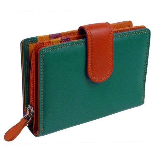 Ladies tab flap - over, leather
