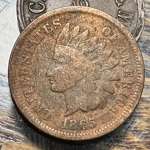 1865 fancy indian cent - 5,