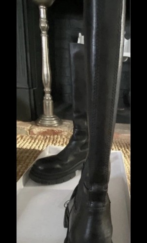 Mustang long leather boots - mustang,