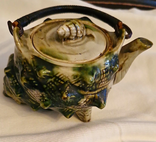 Ceramic seashell conch teapot - seashell,