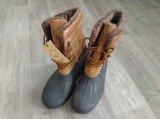 Cotton Traders Men’s Size 8 Tan Suede Lace up Furry Lined Snow Boots New 