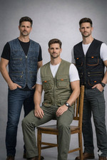 Men Waistcoat Multi Pockets