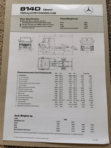 Mercedes benz 814d gvw - mercedes-benz,