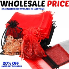 50 Organza Bags Jewellery Pouches Wedding Favour Party Mesh Drawstring Gift Cake