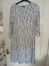 Ladies Bon Marche Fit And Flare Dress. Size 12 Colour Blue Mix Length 38 Inched