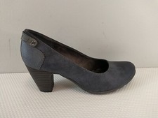 s.Oliver Ladies Court Shoes - Grey/Blue Faux Suede Size 4