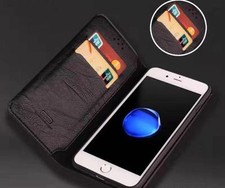 100% Original Luxury Pure Leather Book Wallet Cover Case For Apple iPhone 7 8