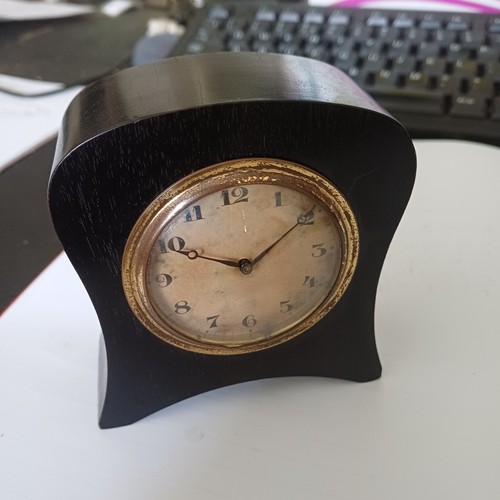 Ebony mantel clock - mantel, small