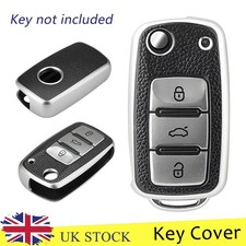 For VW Golf Caddy Jetta Polo Eos Tiguan Touran TPU Leather Key Fob Case Cover 3B