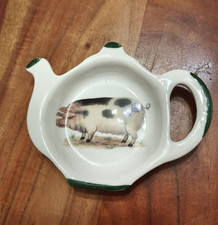 Porcelain Ceramic Tea Bag Rest Holder Teabag Tidy Tray Tableware Gift Pig Animal
