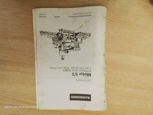 Ransomes parts list motor 3 - list,