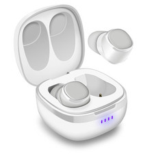 Wireless Earbuds with Charging Case Microphone for All Phones August EP800 White