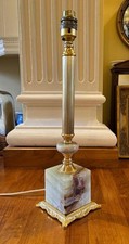 VINTAGE BRASS COLUMN TABLE