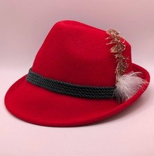 Vintage Red Wool Felt Tyrolean