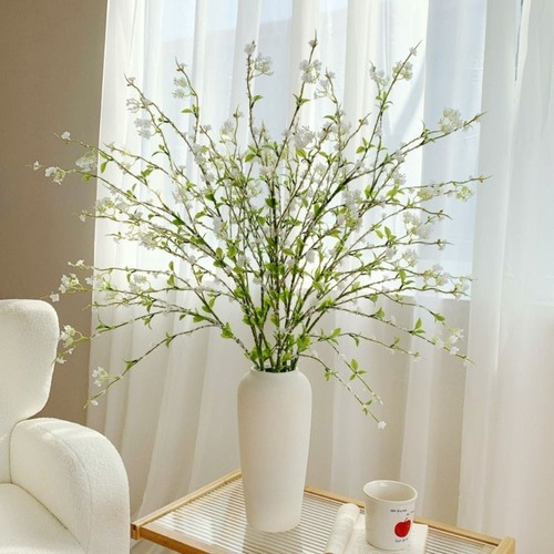 White snow willow branches - white,