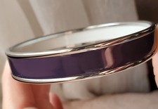 HALCYON DAYS Dark Purple Enamel Bangle Bracelet
