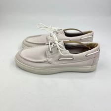 Timberland Men's Casual Boat Shoes Beige Canvas UK 7 A1W4W Comfort Deck Lace