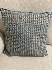 ⭐️2 NEXT Teal Blue Geometric Jacquard Cushion 43x43cm⭐️
