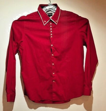 Men's 7 Camicie 2 Button BDW Slim Popeline Stretch RED Great size XL
