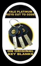 Yale Platinum Keys  Cut To Code on Genuine Blanks . YALE PD PE PF  /  D E F