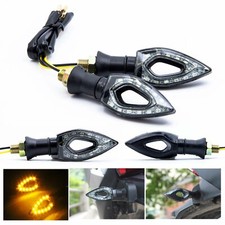 4x AMBER UNIVERSAL MOTORCYCLE MOTORBIKE TURN SIGNAL INDICATORS LIGHT LAMP 12 LED