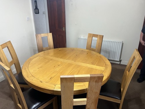 Oak dining room table - room, 6