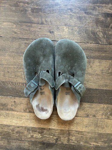 Birkenstock boston suede thyme - birkenstock,