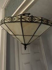 Cream Tiffany Style Glass Uplighter Shade