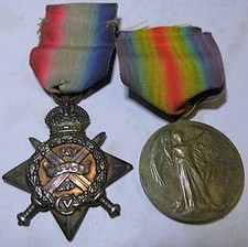 WW1 14 MONS STAR & VICTORY
