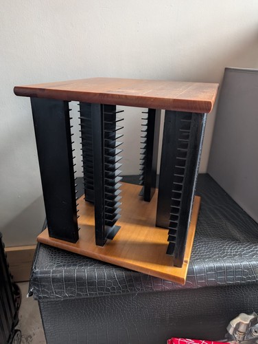 Vintage wooden rotating cd - vintage,