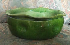 BRETBY HEAVY GREEN BOWL  9 x 3 1/2" (23 x 9 cm) 1827J ENGLAND