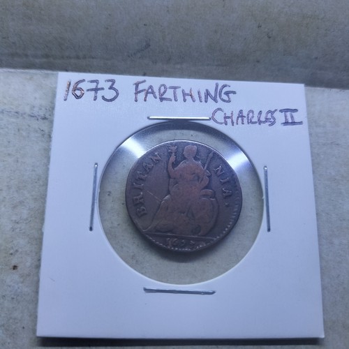 1673 farthing king charles - 1673, ii