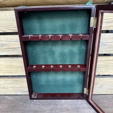 Vintage 12 Souvenir Tea Spoon Display Case Collection Rack Wall Mount Wooden