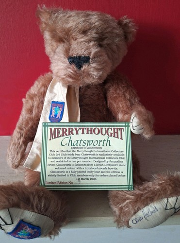 Merrythought mohair teddy bear - mohair,